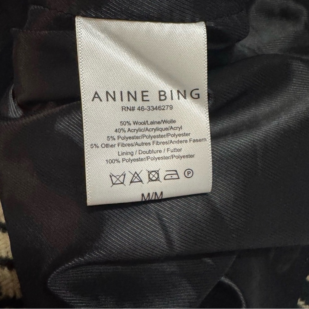 Anine Bing Houndstooth Mini Skirt - Black & White - Picture 6 of 6